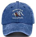 Protect Our National Parks Hat, Nature Conservation National Park Baseball Hat Sapphire Blue