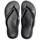 Litfun Women's Arch Support Flip Flops for Plantar Fasciitis Orthopedic Thong Sandals Comfortable Summer Beach Pool Slides, Black 39