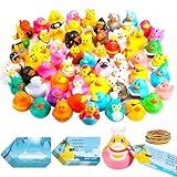 100 Pcs Cruise Ducks Tags Kits Includes 30 Pcs Cruising Ducks with 30 Pcs Cruise Duck Tags and 40 Pcs Rubber Bands Random Assorted Rubber Ducks for Cruise Ship Hiding Ducks