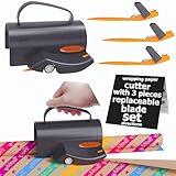 PERFYCUT Wrapping Paper Cutter with 3 Replaceable Blade Sets for Birthday Paper Gift Wrapping Paper Roll Cutter and Christmas Wrapping Paper Cutter Tool Tube Holder Slidding Slicing.