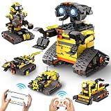 ADUSRIZ 5 in1 Stem Robot Building Kit for Kids Ages 8-13, 688 PCS Remote & App Controlled Dinosaur Car Building Toys for Kids Science Learning, Birthday Gifts for 8 9 10 11 12+ Years Old Boys Girls