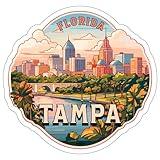 Tampa Florida Sticker Travel Outdoors Decal Vinyl Small Waterproof for Water Bottle Mug Passport Book Scrapbook Notebook Laptop Tumbler Skateboard Computer Phone Size 4" Funny Gift ID44990