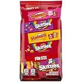 SKITTLES Original, SKITTLES Wild Berry & STARBURST Original and STARBURST FaveReds Fun Size Chewy Candy Variety Bag, Party Size, 20.13 Oz Bulk Bag