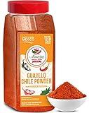 Guajillo Chile Powder Ground 1LB (16oz) – Natural and Premium. Great For Chili, Sauces, Stews, Salsa, Meat Rubs, Enchiladas, Mole and Tamales. Tangy Spicy-Sweet Flavor By Amazing Chiles & Spices