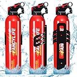 FancyLife Fire Extinguisher for Home Kitchen Car Vehicle, Non-Toxic Water-Based Fire Extinguishers for House with Mounting Bracket, Portable Small A B C K Fire Extinguisher, WBEA-620, 3 Pack