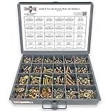 Grade 8 Hex Cap Bolts Screws, Nuts, Washers, Lock Washers Assortment Kit - 574 Pieces!