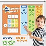 EAMAY Regrouping Base Ten Place Value Manipulatives, Addition and Subtraction Math Manipulatives for 1st 2nd 3rd Grade Classroom Must Haves! Kit with Magnetic Dry Erase Board and Magnetic Chips.