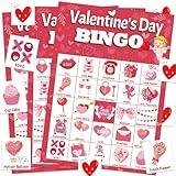 Leezead Valentine’s Day Bingo Game for Boys Girls Adults, 24 Players Valentine’s Day Bingo Cards Valentine’s Day Bingo Game Cards for School Classroom Family Games Valentine’s Day Party Supplies