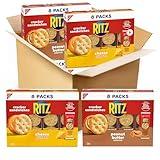 RITZ Peanut Butter Sandwich Cracker Snacks and Cheese Sandwich Crackers, Snack Crackers Variety Pack, Christmas Crackers, 32 Snack Packs