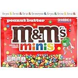 M&M'S Minis Peanut Butter Milk Chocolate Christmas Candy Baking Bits, 8.6 Oz Resealable Bag