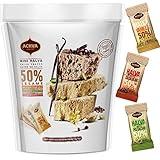 Halva Tahini Bar Mini Snacks – Assortment of 18 Snack-Sized Halvah Pistachio, Vanilla, and Cocoa Bean Israeli Snacks – Vegan, Kosher Snacks with No Gluten or Lactose by Achva, 12 g. Each