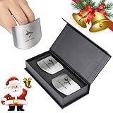 MAD SHARK Chef Finger Guards for Cutting with Gift Box, 2pcs Premium 304 Stainless Steel Finger Protectors for Cutting, Slicing and Chopping Vegetables, Fruits and Meat, Avoid Hurting Kitchen Tools