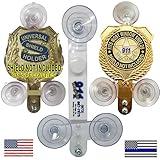 Compact Heavy Duty Police Shield Holder for Car Window fits PBA FOP FMBA Shields. Fits all shields. Strong, Compact MADE IN THE USA by former Law Enforcement FREE SHIPPING