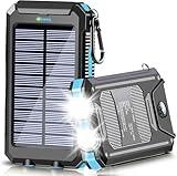 Solar Charger Power Bank, 39800mAh Portable Charger Fast Charger USB C Port Built-in Led Flashlight and Compass for All Cell Phone and Electronic Devices