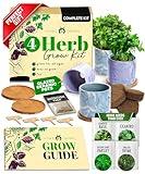 HOME GROWN Indoor Herb Garden Kit w/Glazed Ceramic Pot - Easy-to-Grow Kitchen Window Gardening Starter Set - Unique Housewarming Gift for Women, Mom, Gardeners, Friend, Her, Mother