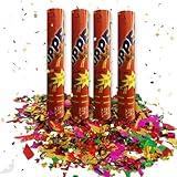 ZJDHPTY 4 Pack Confetti Poppers Confetti Cannon Party Poppers for Wedding Birthday Graduations Fiesta Christmas New Years Sports Victories Group Events