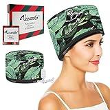 VICARKO Hair Steamer Thermal Heat Cap Deep Conditioning Natural Black Hair Scalp Treatment Spa Hot Head Care Electric for Home Use Leaf Print