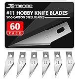 Jetmore 60 Pack Exacto Knife Blades 11, Craft Knife Blades Replacement, Exacto Blade 11, Hobby Knife Blade Refills for Art, Craft, Scrapbooking, Cutting, Carving