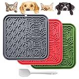 Lick Mat for Dogs & Cats - 3 Pack with Suction Cups - Anxiety Relief & Promotes Healthy Eating - Frozen & Dishwasher Safe - Pet Lick Pad