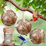 Hummingbird Nesters - Bird Nesting Material Holder for Wild Birds - Humming Bird House Materials Gifts for Bird Watching Nature Lovers - Refillable Outdoor Bird Nesting Station to Build a Nest