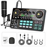 MAONO Podcast Equipment Bundle Audio mixer All-in-One Podcast Production Studio with 3.5mm Microphone for Live Streaming, Podcast Recording, PC, Smartphone, DJ MaonoCaster Lite (AU-AM200-S1)