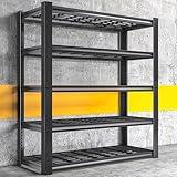 REIBII 3010LBS Storage Shelves,72"H Garage Shelving Heavy Duty Shelving Units and Storage, 5 Tier Wire Shelving Adjustable Metal Shelving for Garage Shelves, Utility Shelf Rack, 72"H*35.5" W*16" Black