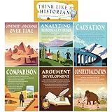 Pasimy 7 Pieces Thinking Poster for Classroom Reading and Writing Poster Educational Bulletin Board Wall Art Print for High Middle School Library Home Office Classroom Decoration(Historian)