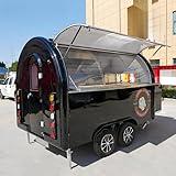 Food Trailer Round Food Truck with Full Kitchen Equipment Multifunctional Food Vending Cart for Commercial Hot Dog Ice Cream Pizza Camper Truck Mobile Food Trailers for Small Business