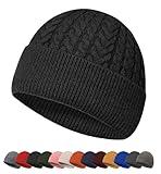 HiRui Knit Beanie Hats for Men Women Winter Hats Skull Caps Warm Classic Slouchy (Black)