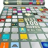 Travel Revealer 100 Movie Scratch Off Poster 2024 Selected IMDb Top 100 Movies Scratch Off Poster 17"x24" Best Films of All Time Movie Bucket List Scratch Off Poster | Scratch Off Movie Poster Silver