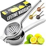 Zulay Kitchen Lemon Squeezer Stainless Steel - Premium Quality, Heavy Duty Solid Metal Squeezer Bowl - Large Manual Citrus Press Juicer and Lime Squeezer Stainless Steel