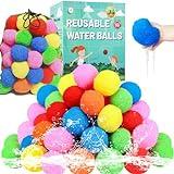 60 Pcs Reusable Water Balls, Reusable Water Balloons for Outdoor Toys and Games, Water Toys for Kids and Adults Boys and Girls - Summer Toys Ball for Pool and Backyard Fun