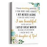 JANLAN Daughter of God Wall Decor for Teen Girls - Christian Wall Art with Positive Affirmations