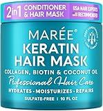 MAREE Hair Mask for Damaged Hair - Keratin Hair Treatment Conditioner - Extremely Deep Conditioning Hair Mask for Dry Damaged Hair and Growth, Hydrating and Repair, Keratina Mascarilla Para el Cabello