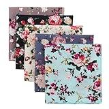 GHTIYLP 5 Pcs Floral Cotton Pocket Squares for Men, Flower Men's Handkerchiefs for Wedding Groom Party Daily (Style 05-5pcs)