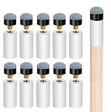 QEEGO 10 Sets Billiard Cues Tips Replacement with White Pool Cue Stick Ferrules, Billiard cues Tips, Screw On Pool Cue Tips Pool cue Tips Replacement kit, 12mm/13mm (Blue)