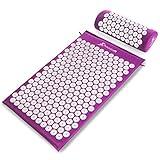 ProsourceFit Acupressure Mat and Pillow Set for Back/Neck Pain Relief and Muscle Relaxation, Purple