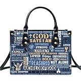 Jesuspirit Leather Handbags For Woman - Bible Bags, Religious Bag - Christian Gifts For Women - Birthday Gifts For Mom, Mother Day Gift (God Says I Am - LHBM776, Medium)