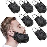 9-Piece Beard Bandana Covers Facial Beard Apron Caps Guard Bedtime Bib (Black)