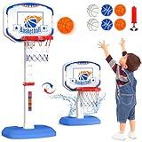 Toddler Basketball Hoop - Pool Basketball Hoop Poolside - Adjustable Height Indoor/Outdoor Kids Mini Basketball Hoop - 6 Balls/2 Nets/Pump- Summer Pool Toys and Gift for 1-8 Years Old Boys Girls