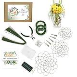 Flower Arrangement Supplies Kit for Beginners, 62 pieces, Including Flower Arrangement Holder, Flower Frog, Flower Instruction Manual, Floral Wire Cutter, Flower Needles, and more for Floral Arranging