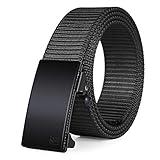 FAIRWIN Men's Ratchet Web Belt,1.25 inch Nylon Automatic Buckle,No Holes Invisible Belts for Men Jeans Pants