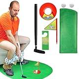 Novelty Place Toilet Golf Game Set - Practice Mini Golf in Any Restroom/Bathroom - Father's Day, White Elephant, Christmas, Valentines Funny Gag Gifts