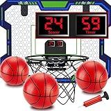 VIGNUTO Indoor Basketball Hoop for Kids(4-12 Years Old), Over The Door Basketball Hoop with Scoring, Countdown and Music Accompaniment Functions，Mini Basketball Hoop, Basketball Hoop Indoor，Kids Toys