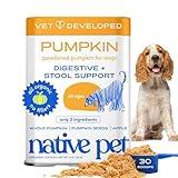 Native Pet Pumpkin for Dogs - Organic Powder Pumpkin Puree Dog Food Toppers -Rich in Fiber Supplement Powder Helps with Digestion, Nutrient Absorption, Diarrhea, Constipation & Upset Stomach-30 Scoops