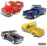 KiNSMART 1955 Chevrolet Stepside Pickup Truck 5 Inch 1:32 Scale Die Cast Metal Little Truck (-4Set)