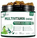 NATURE TARGET Multivitamin for Dogs - with MSM & Glucosamine, Omegas 3 & 6, Probiotics for Digestive Health, Joint Support, Skin & Coat, Immune System & Overall Health 120 Soft Chews