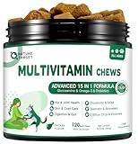 Dog Multivitamin - Multivitamin for Dogs - with MSM & Glucosamine, Omegas 3 & 6, Probiotics for Digestive Health, Joint Support, Skin & Coat, Immune System & Overall Health – 120 Soft Chews