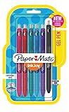 Paper Mate® InkJoy™ Retractable Gel Pens, Medium Point, 0.7 mm, Black Barrels, Assorted Ink Colors, Pack Of 6