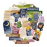 Navy Peony Healing Journey Vision Board Stickers (41 Pieces) - Self-Care, Spiritual Goal Setting Stickers for Planners, Journals, Scrapbooks